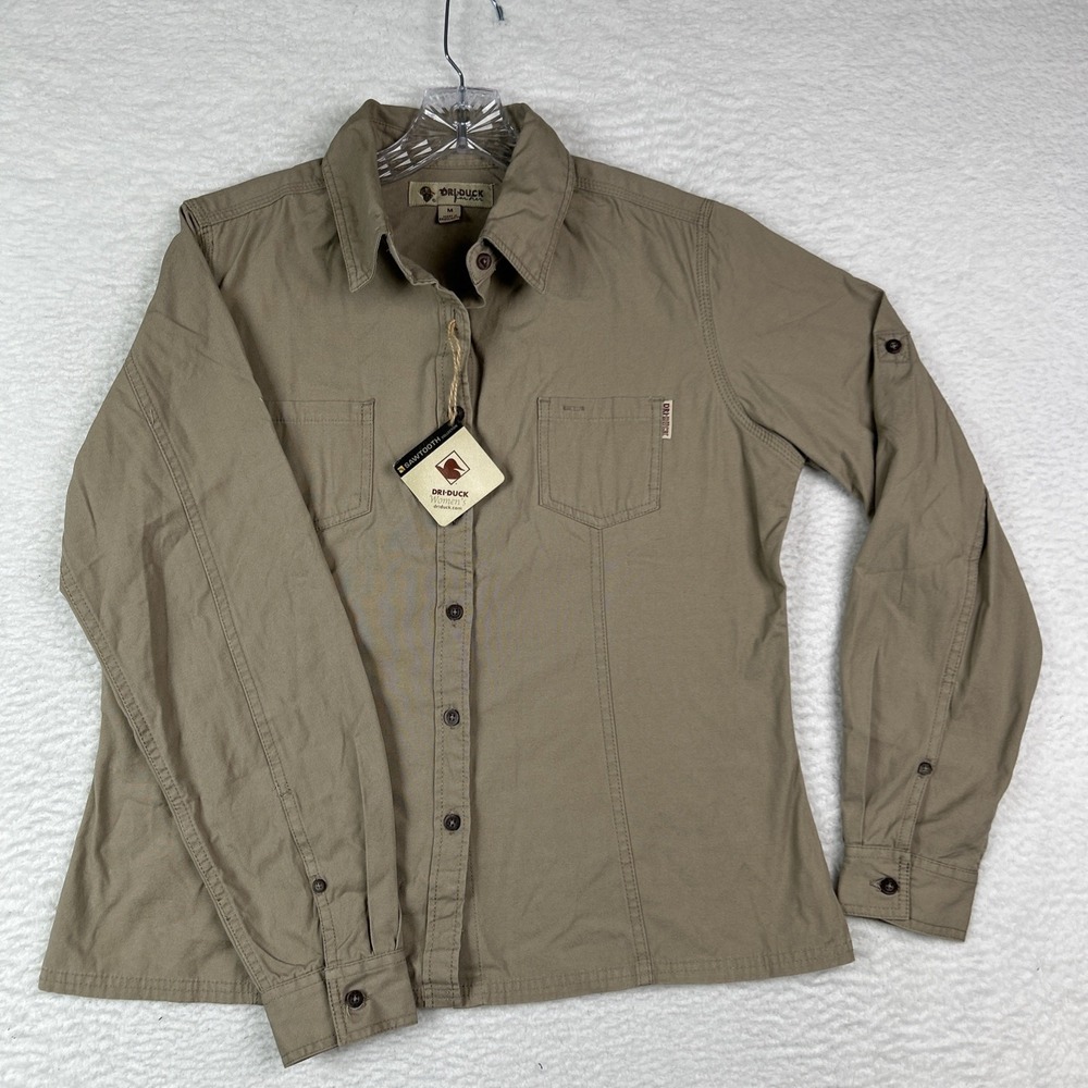 NWT Dri Duck Long Sleeve Button Up‎ Shirt Women's Sawtooth Collection Medium